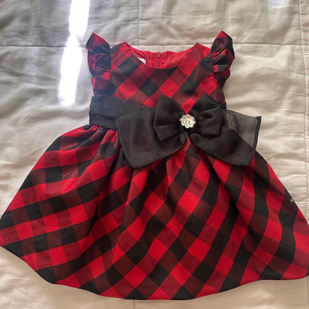 Bonnie Baby Red and Black Checkered Dress